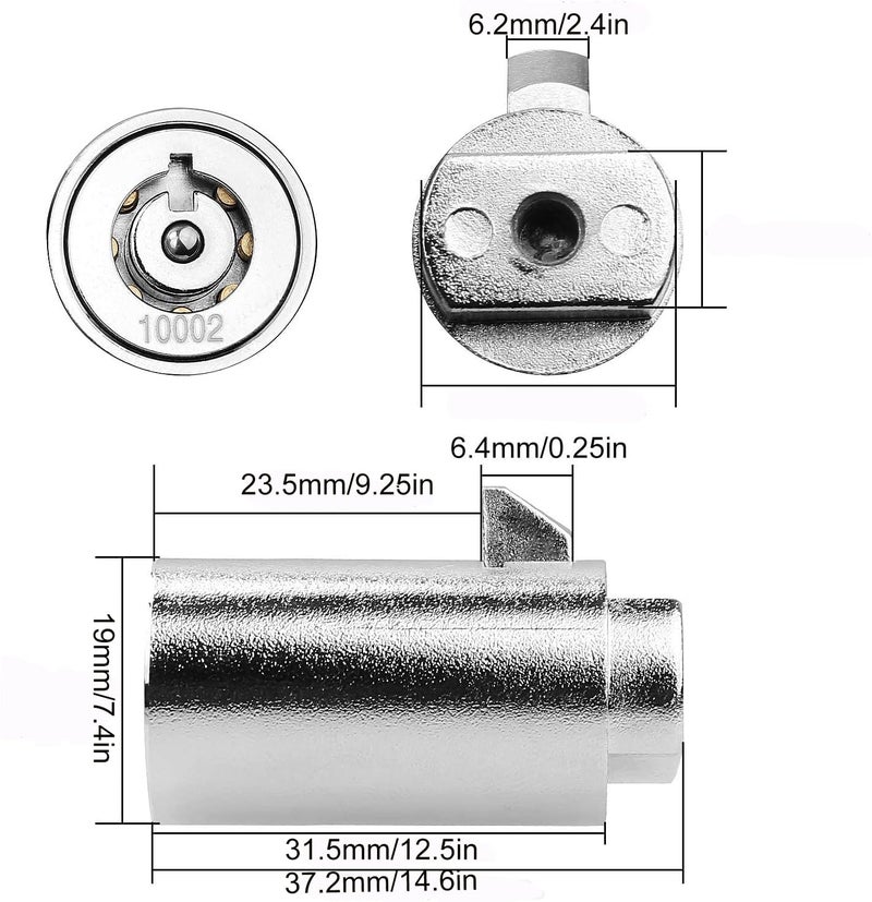 STARVAST Tubular Key Lock for Vending Machines, Zinc Alloy, Chrome, 2 Pack - Image 2